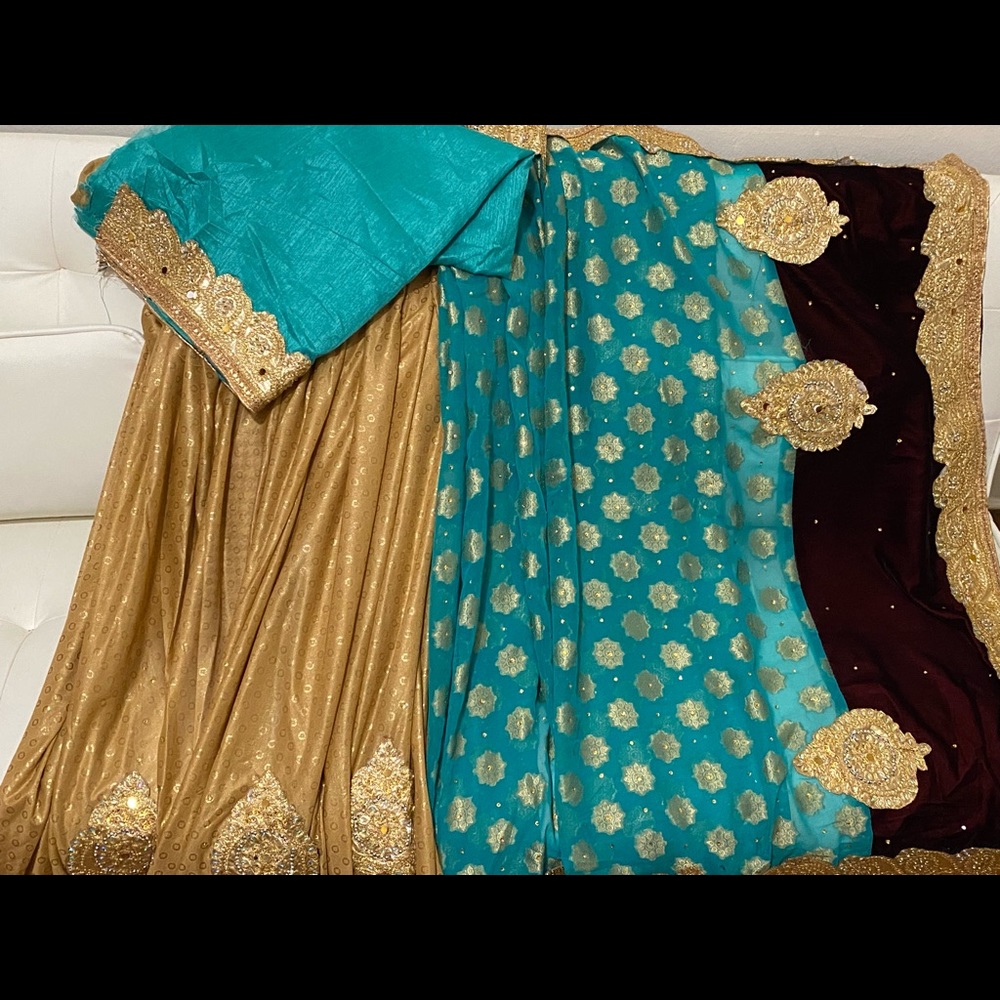 Half And Half Sari In Beautiful Combination Color. - image 3